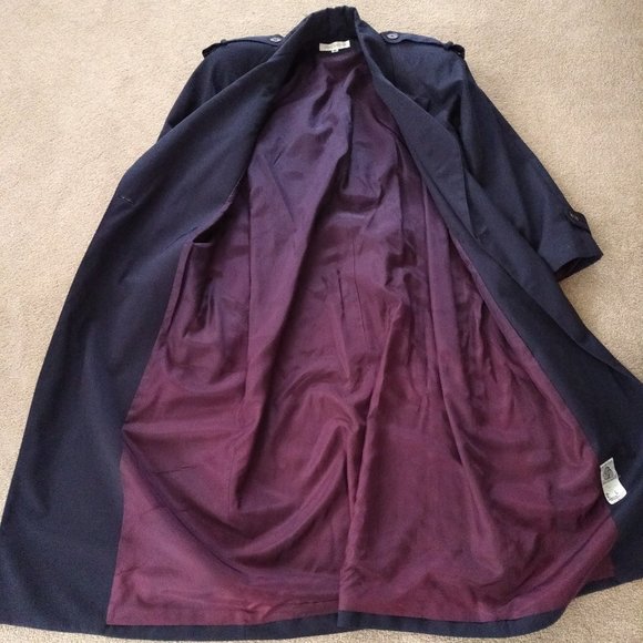 Vintage JONES NEW YORK trench coat, jacket, navy - Picture 2 of 5